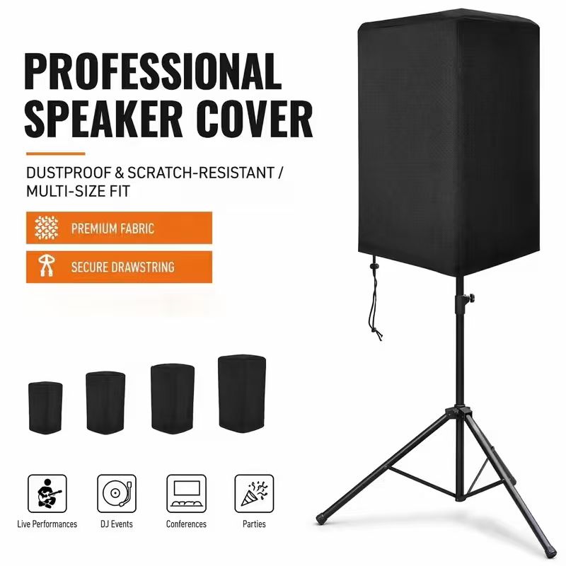 Audio Home Cinema - 210D อ็อกซ์ฟอร์ด ผ้าคลุมลำโพงกันน้ำกันฝุ่น สีดำ หลายขนาด สำหรับลำโพงเสียง